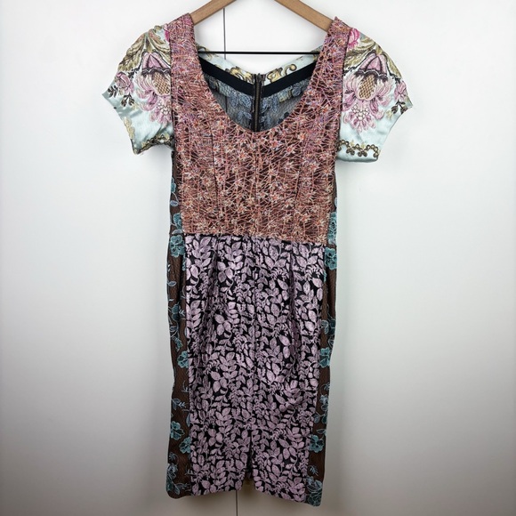 Anthropologie Beguile Byron Lars Lasercut Tapestry Pieced Brocade Dress Floral 2 - Picture 6 of 6